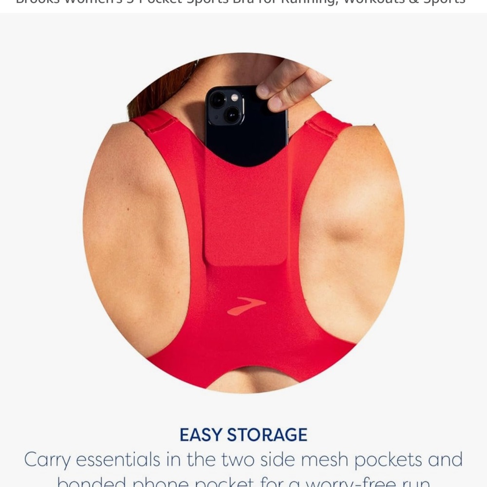 Brooks Women's 3 Pocket Sports Bra - Picture 3 of 7